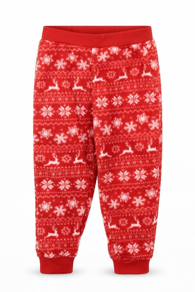 Front view of Studio girls’ red solid capri pyjama pants, size 4-5, years - christmas