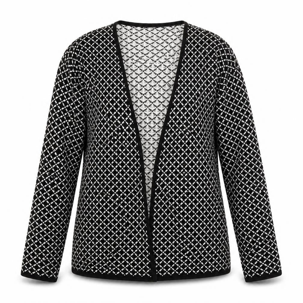 Front view of ESMARA women’s black cardigan jumper, size S