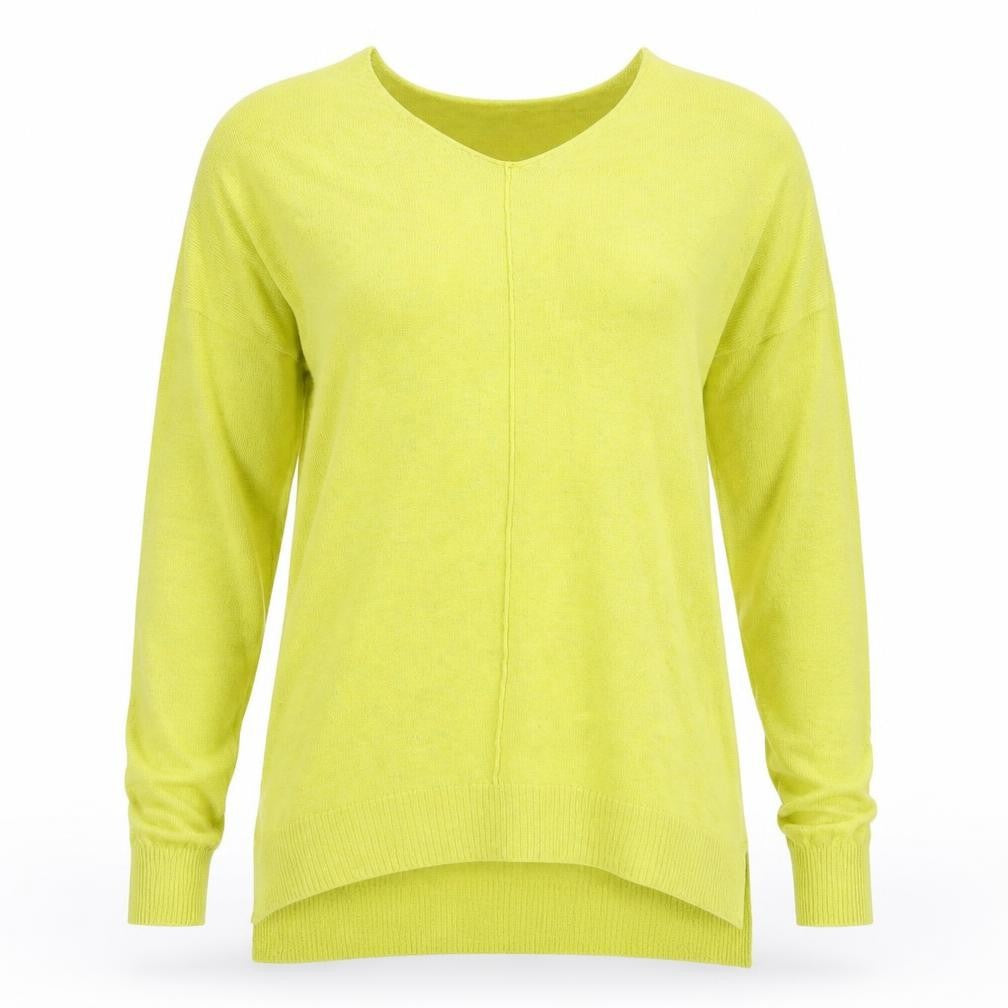Front view of Atmosphere women’s yellow jumper, size XS