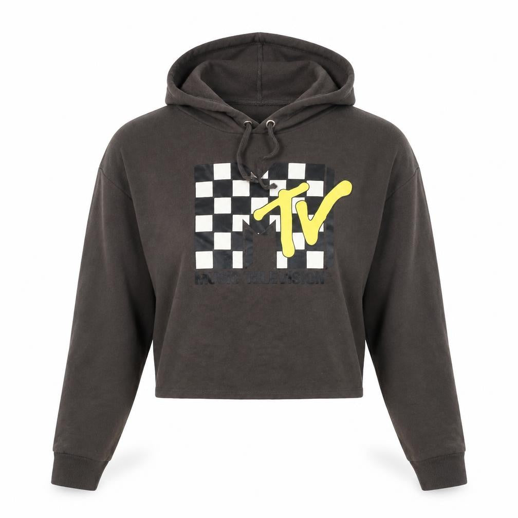 Front view of Divided women’s grey pullover hoodie, size S, - mtv