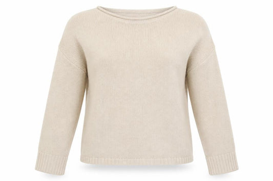 Front view of Basic women’s beige jumper, size M