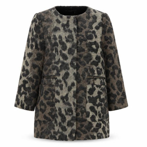 Matalan Girls Brown Animal Print  Overcoat Coat Size 8 Years