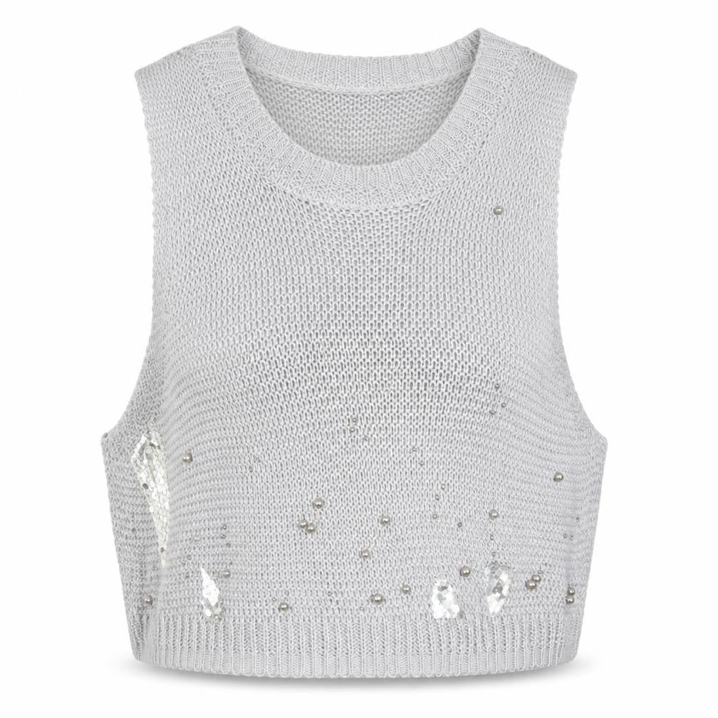 Front view of Story of Lola women’s grey basic tank, size S