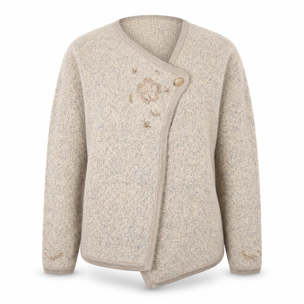 Amoretti Womens Beige  Rayon Cardigan Jumper Size XL