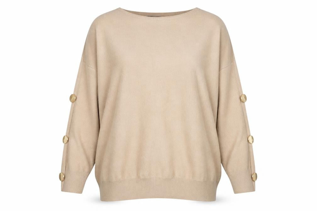 Front view of Dorothy Perkins women’s beige jumper, size UK 14