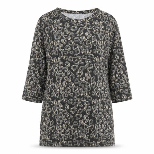 F&F Womens Brown Animal Print  Tunic Blouse Size 12  - Leopard print