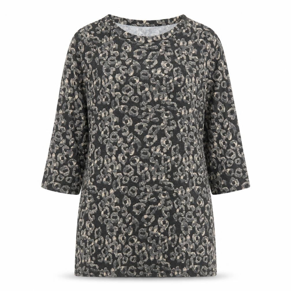 F&F Womens Brown Animal Print  Tunic Blouse Size 12  - Leopard print
