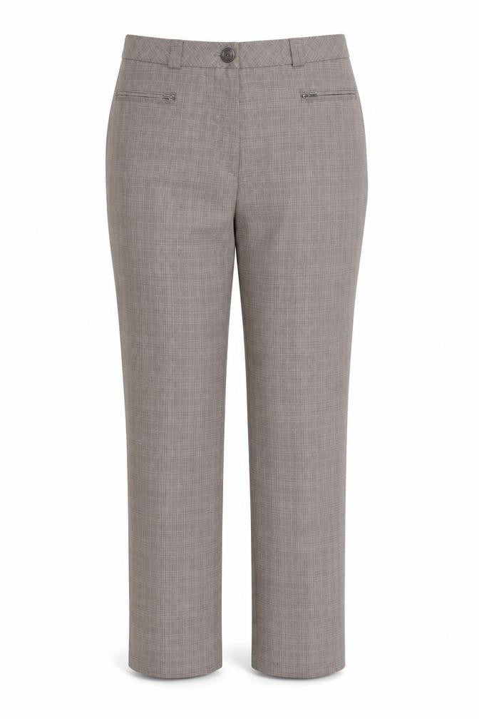 M&S Womens Brown Check  Trousers  Size 16 L27 in