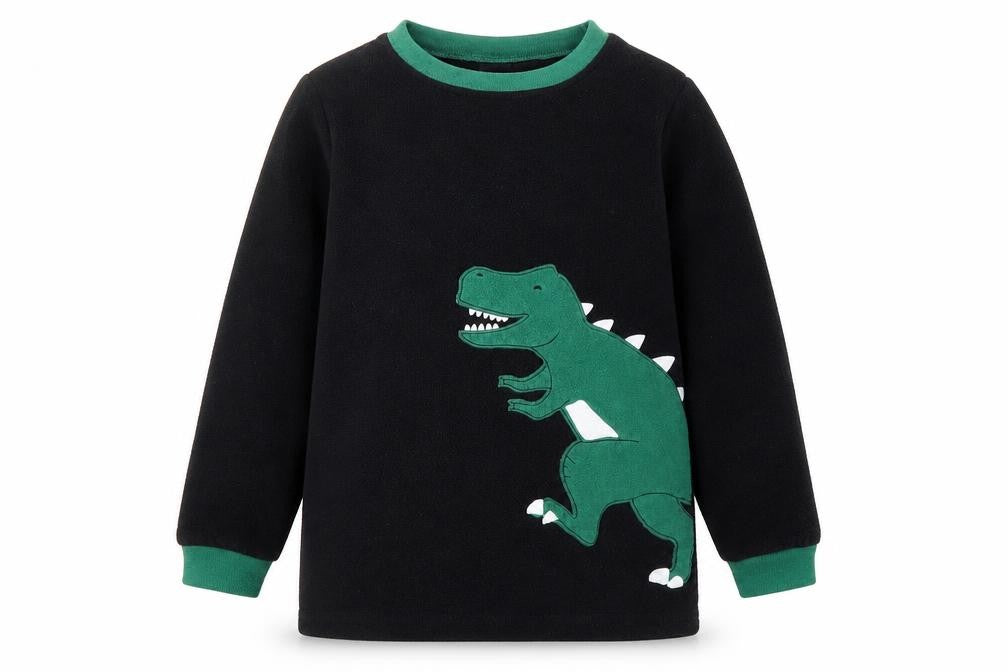 Front view of Carters girls’ black jumper, size 8, years - dinosaur