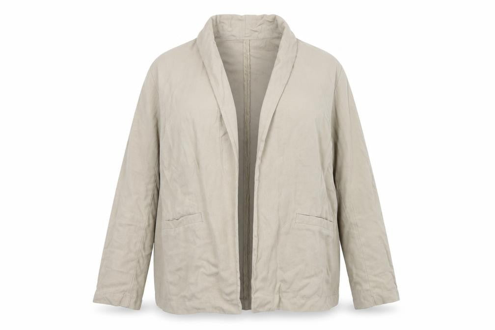 Front view of Peacocks women’s beige cardigan jumper, size UK 18