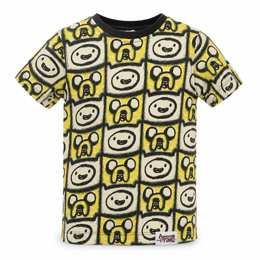 Front view of George boys’ yellow geometric basic t-shirt, size 5-6, years