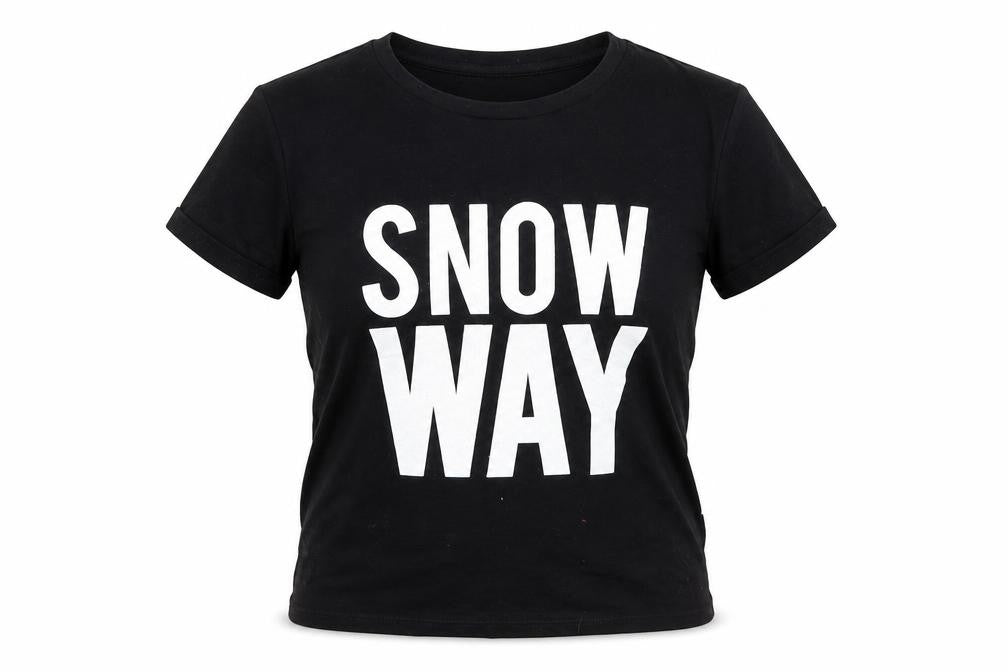 Front view of New Look girls’ black basic t-shirt, size M