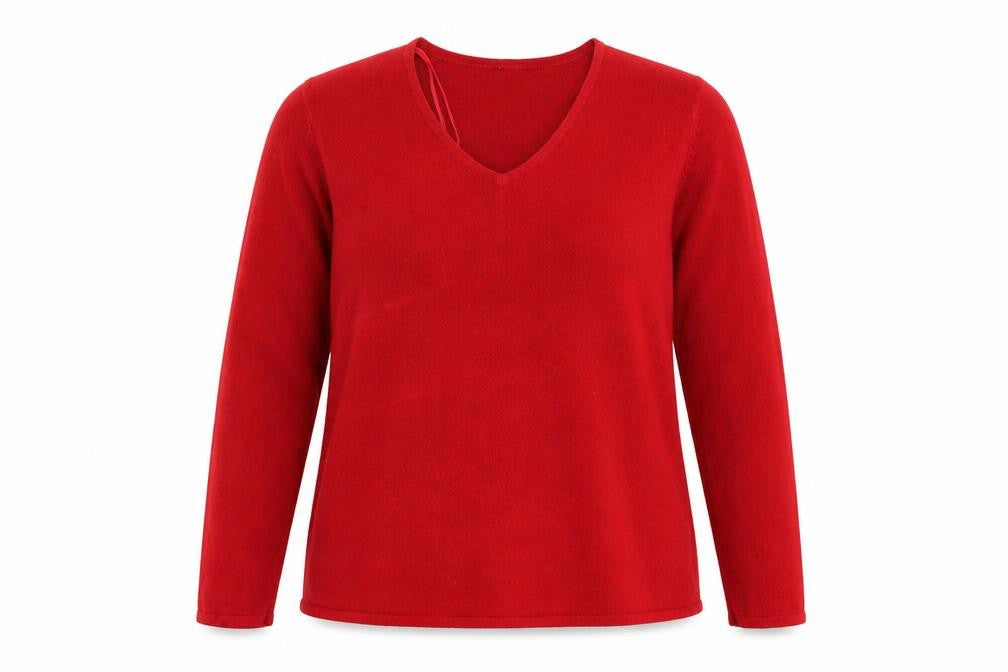 Front view of Bonmarché Colletion women’s red knit jumper, size XL