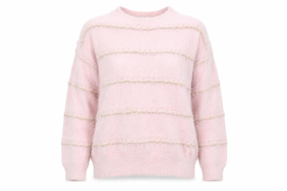 Front view of Ely women’s pink knit jumper, size M