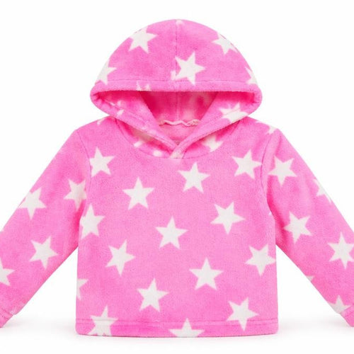 Love Sleep Girls Pink Geometric Fleece Top Pyjama Top Size 8 Years  - Stars