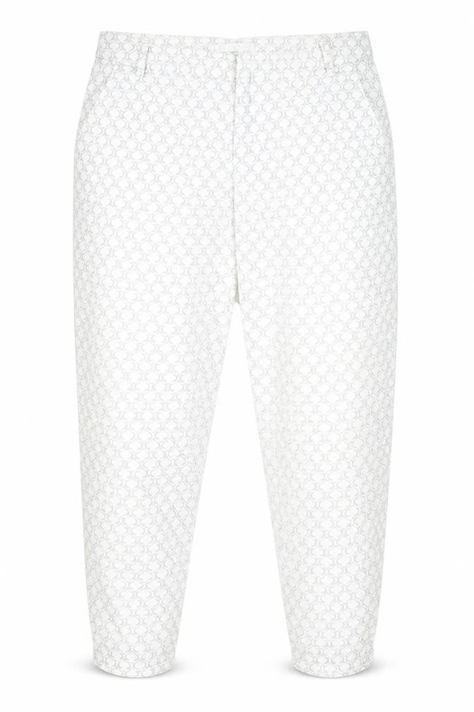 Chic & Jeune Womens Grey Geometric  Capri Trousers Size 8 L23 in