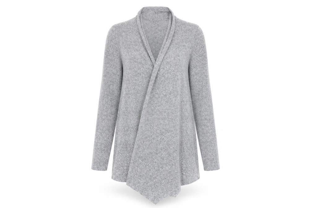 Front view of George women’s grey cardigan jumper, size M