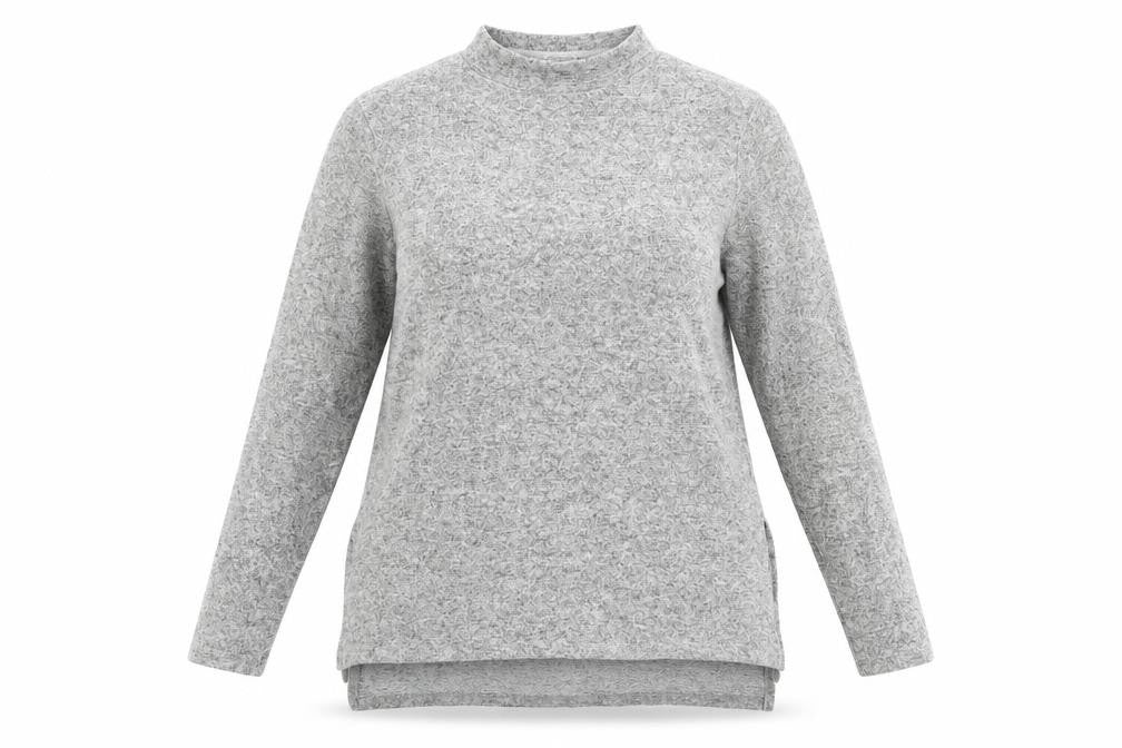 Front view of Peacocks women’s grey jumper, size UK 14