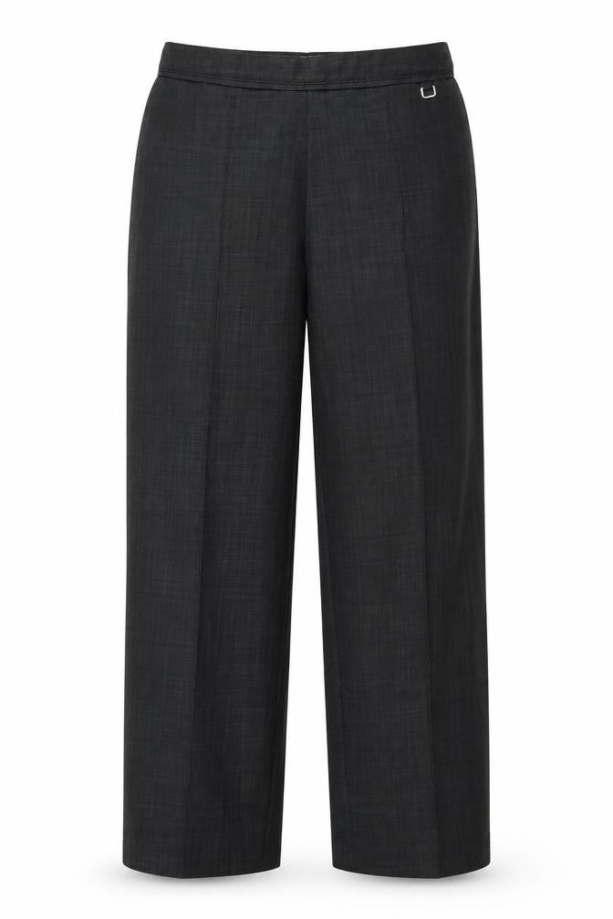 Front view of Marks & Spencer women’s grey trousers, size UK 10, 25-inch leg