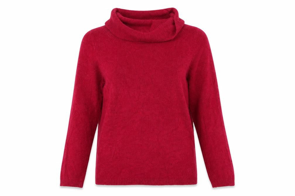 Front view of Marks & Spencer women’s pink jumper, size UK 12