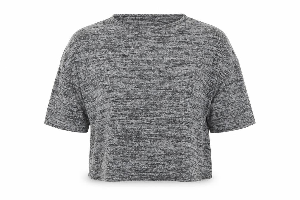 Front view of River Island women’s grey basic t-shirt, size M