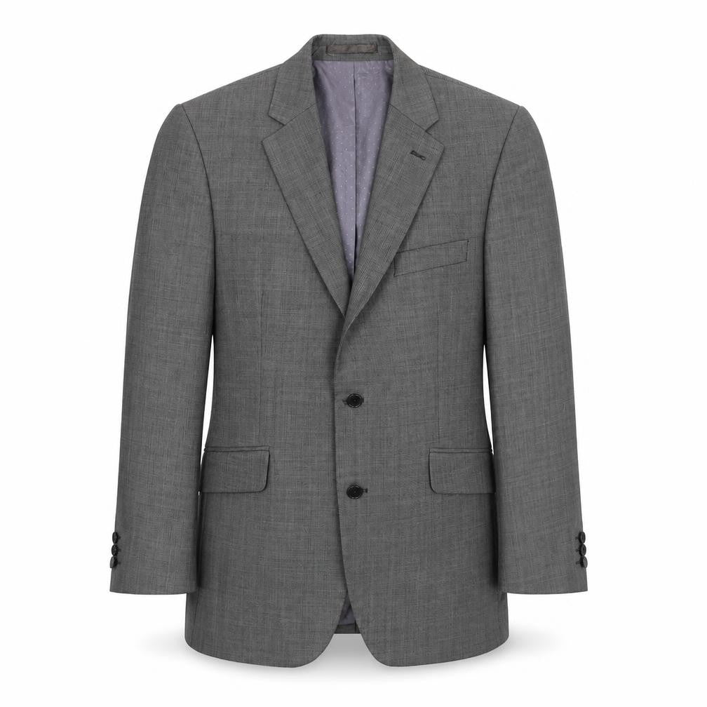 Front view of Flintoff men’s grey jacket suit jacket, size 40