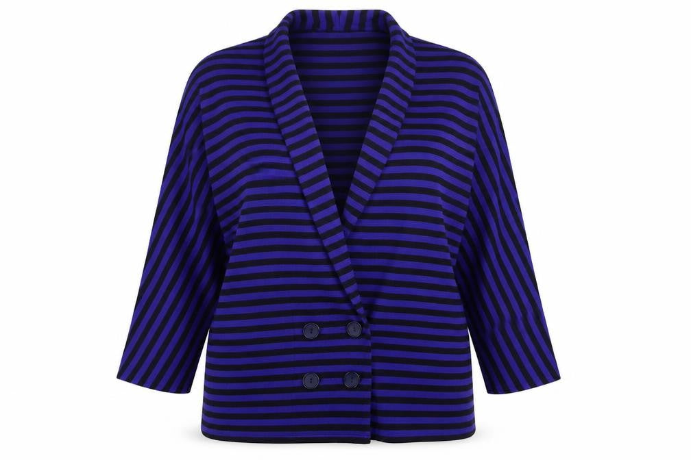IMAGES Womens Blue Striped  Cardigan Jumper Size 16