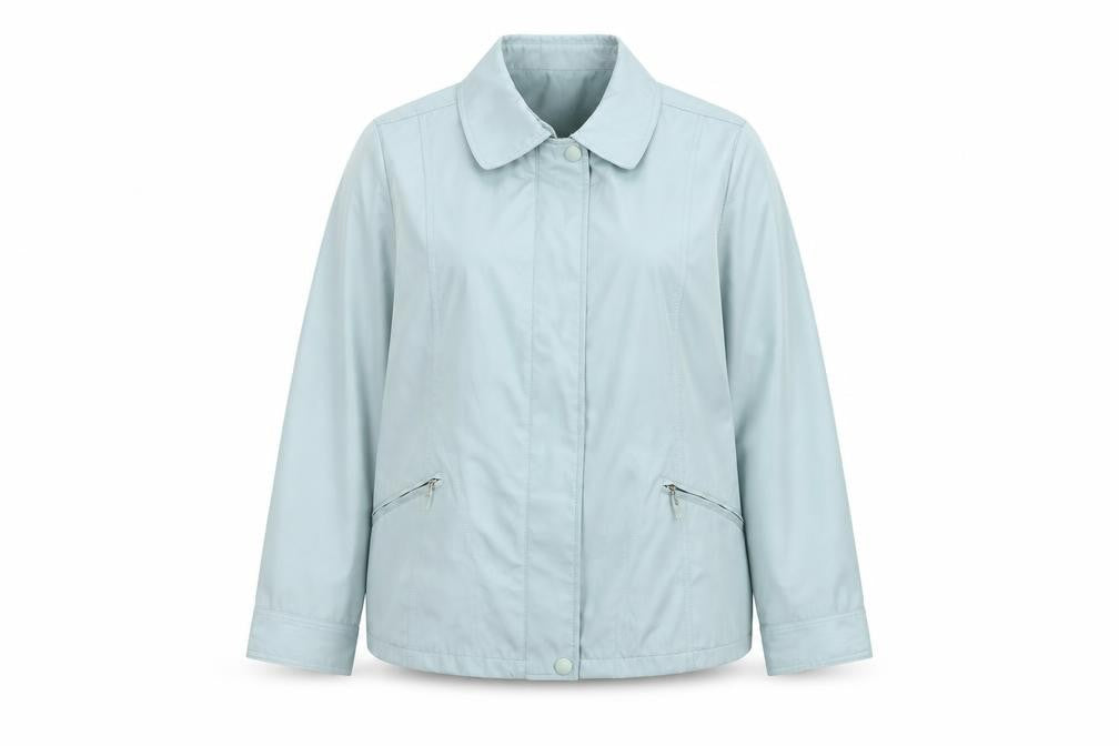 Front view of Bonmarché women’s blue jacket, size L