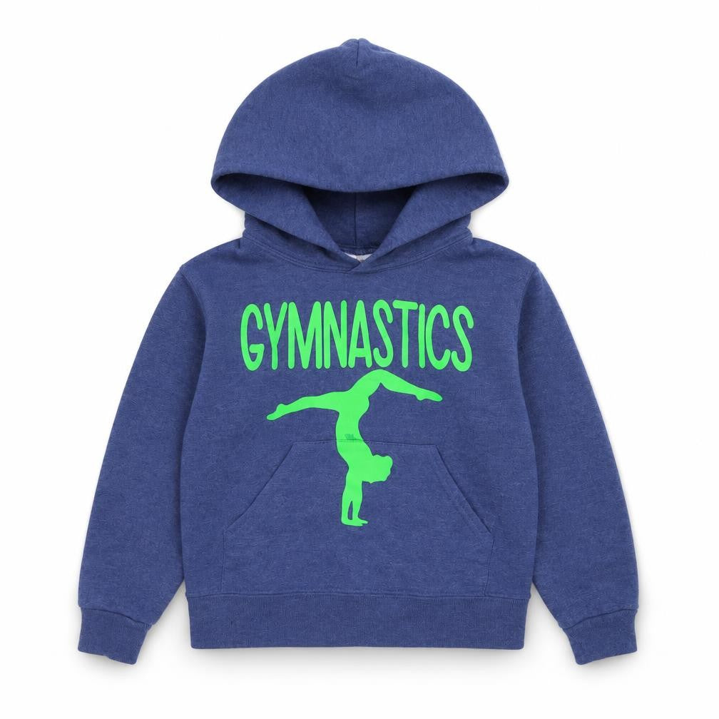 Front view of JERZEES boys’ blue pullover hoodie, size S
