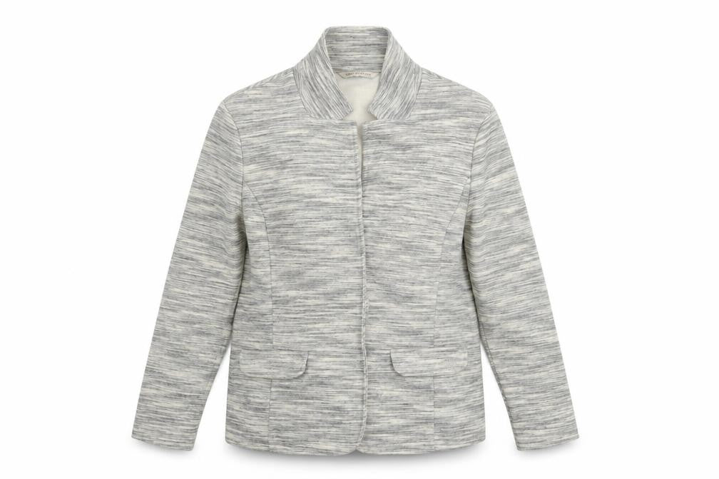 Front view of Marks & Spencer women’s white jacket, size UK 14