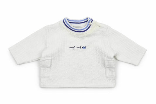 Front view of George Baby White jumper, size 0-3, Months