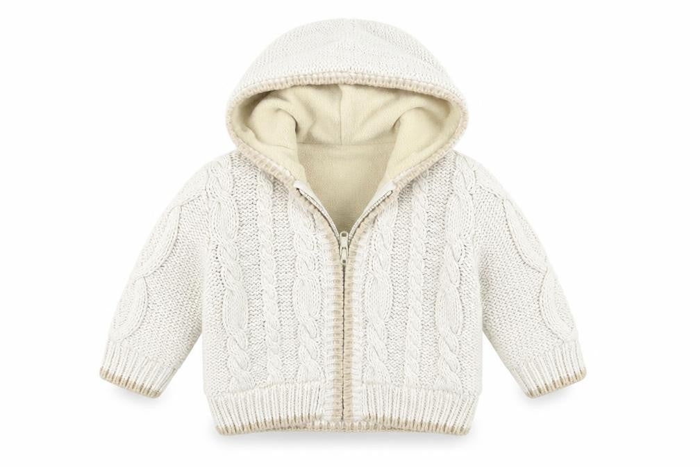 Front view of Mothercare boys’ beige jacket coatigan, size 6-9, months