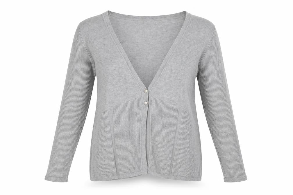 Cortefiel Womens Grey  Knit Cardigan Jumper Size L