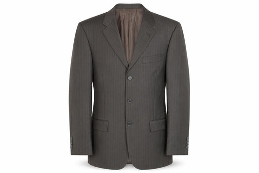 Front view of Concepts men’s brown striped jacket blazer, size 40