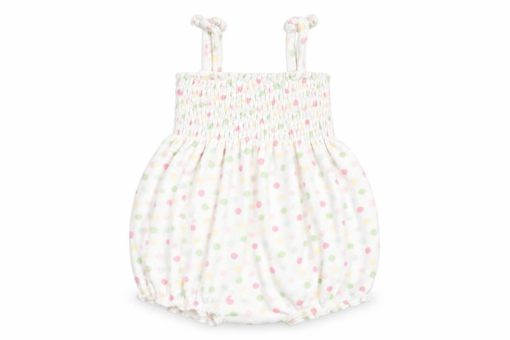 Front view of Next Baby White Polka Dot Romper One-Piece, size 6-9, Months