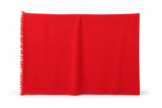 Front view of Preworn women’s red shawl/wrap