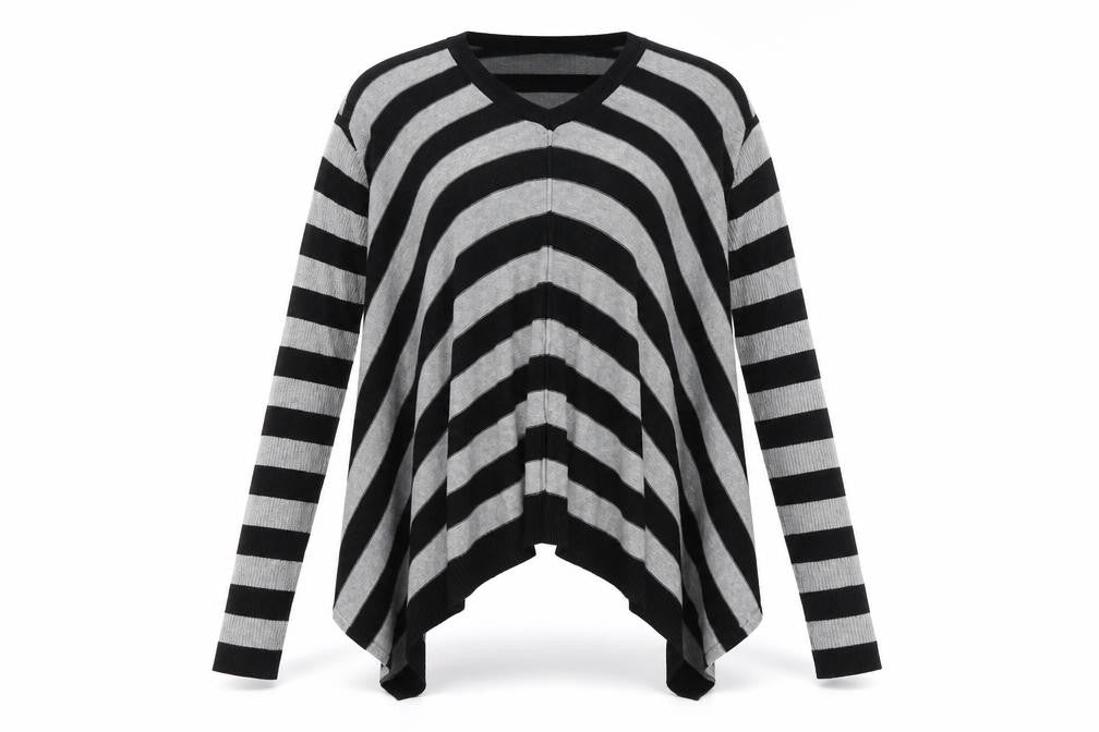 Front view of Sweet Romeo women’s multicoloured striped jumper, size S