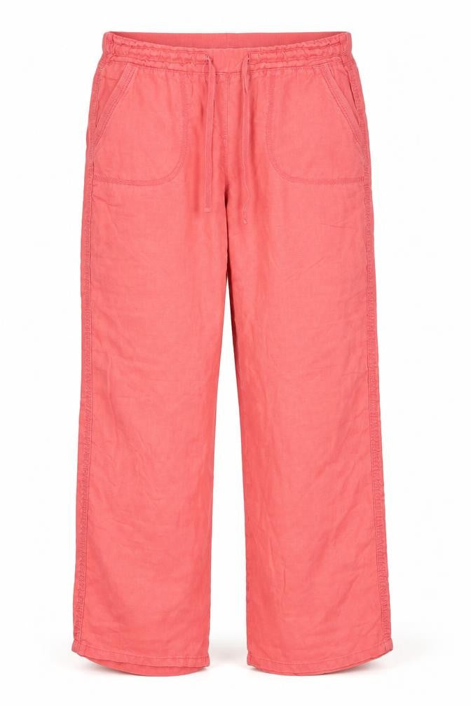 Front view of Marks & Spencer women’s red trousers, 28-inch leg