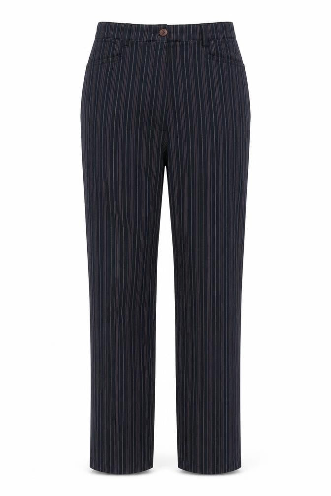 Bonita Womens Blue Striped  Trousers  Size 12 L30 in