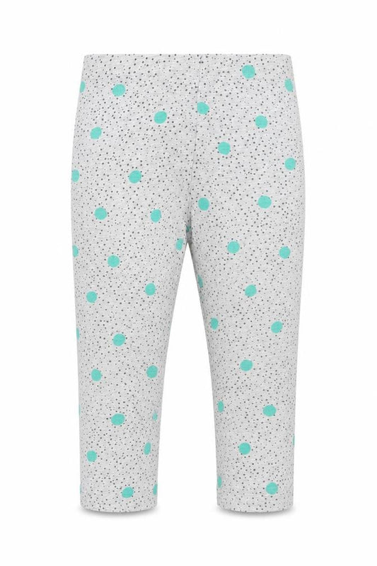 Front view of Mothercare girls’ grey geometric capri trousers, size 2, years