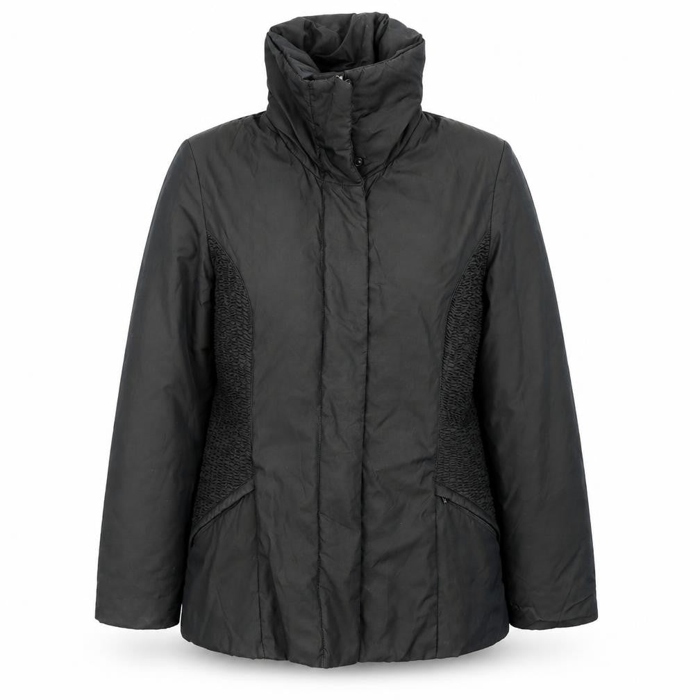 Front view of Vent Du Nord women’s green jacket coat, size UK 12