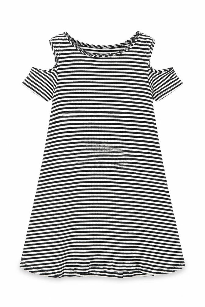 F&F Girls Black Striped  A-Line  Size 8-9 Years