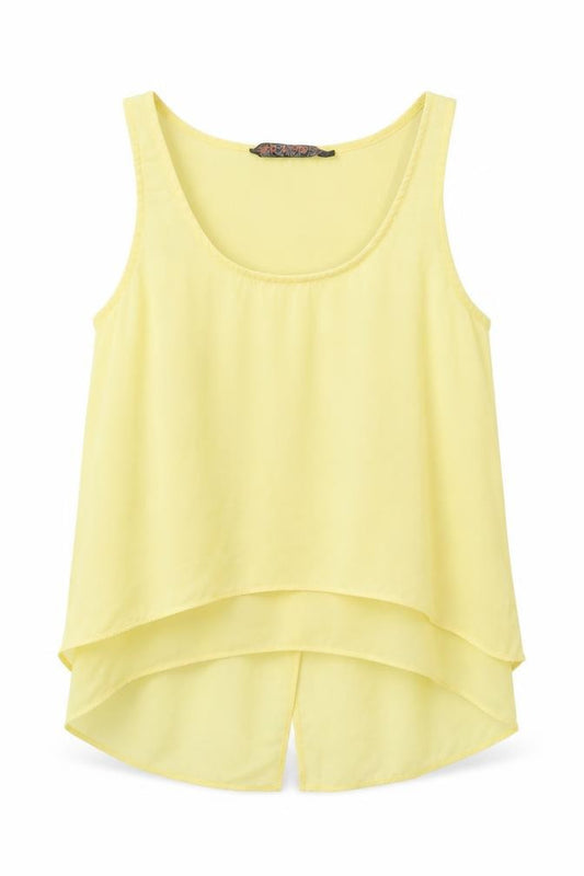 Front view of WED London women’s yellow basic tank, size S