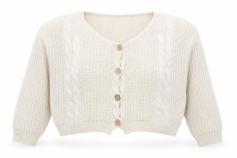 The Fashion Bible Womens Beige  Knit Cardigan Jumper One Size