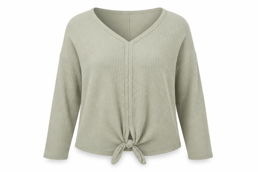 Front view of George women’s green knit jumper, size UK 14