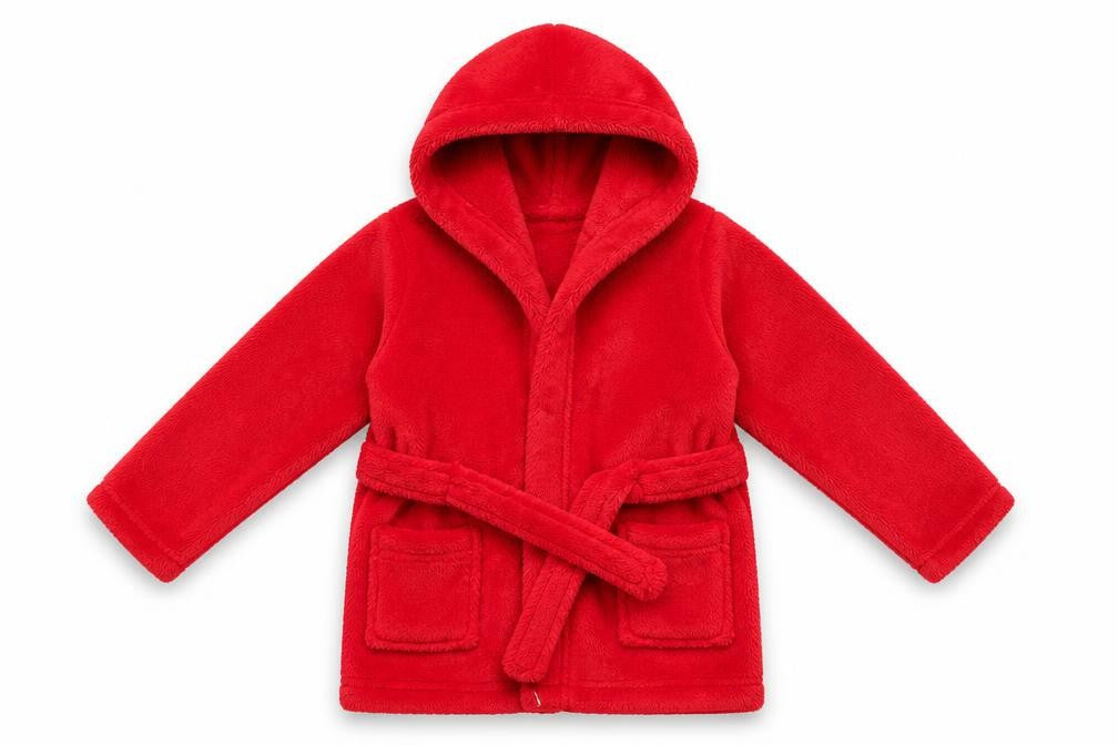 Front view of Primark Baby Red Solid Babydoll Robe, size 12-18, Months