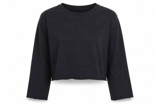 Front view of H&M women’s black basic t-shirt, size M