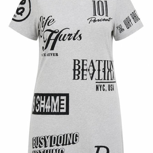 Divided Womens Grey   T-Shirt Dress  Size S