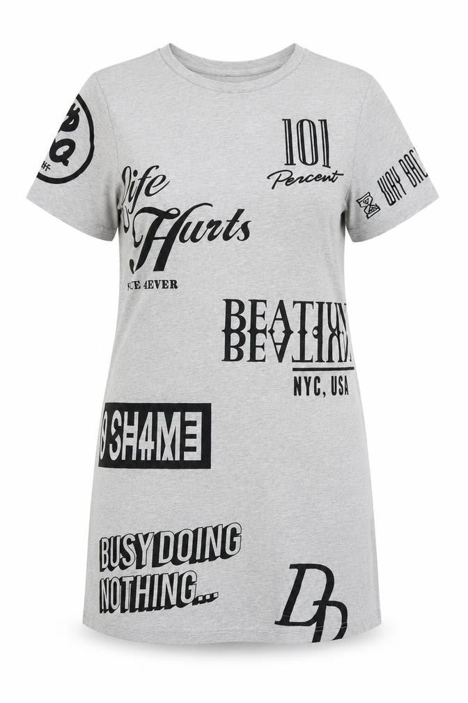 Divided Womens Grey   T-Shirt Dress  Size S
