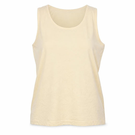 Front view of The Basics women’s yellow basic tank, size XL